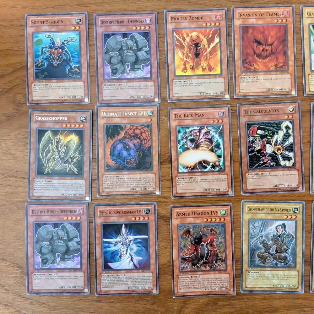 Vintage Yu-Gi-Oh! Monster Lot 15 Cards - Rare Effects & Gladiator Beasts YuGiOh